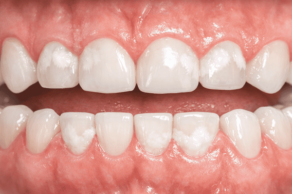 What causes white gums?